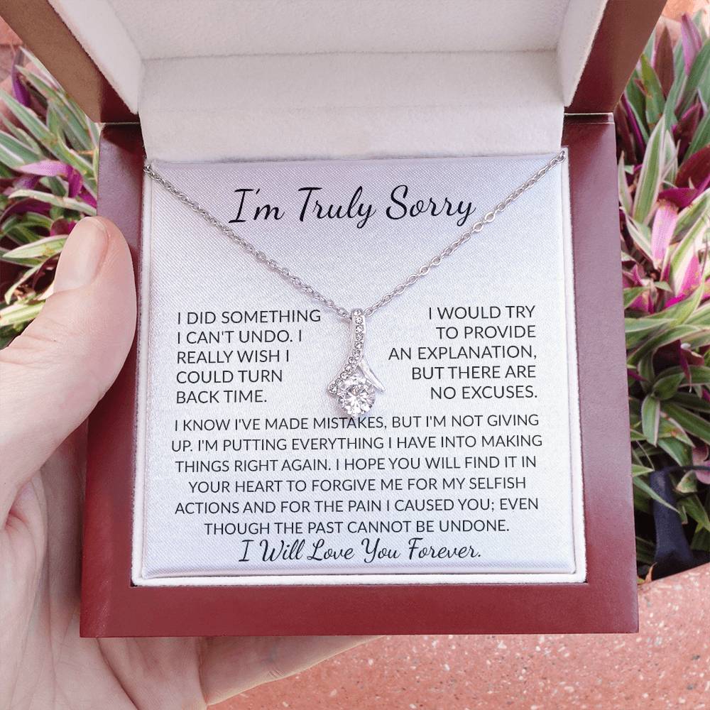 Heart Knot Silver Necklace I'm Sorry Necklace For Her, I'm Sorry For  Hurting You Necklace, Sorry Necklace, Apology Gift For Her | Amazon.com