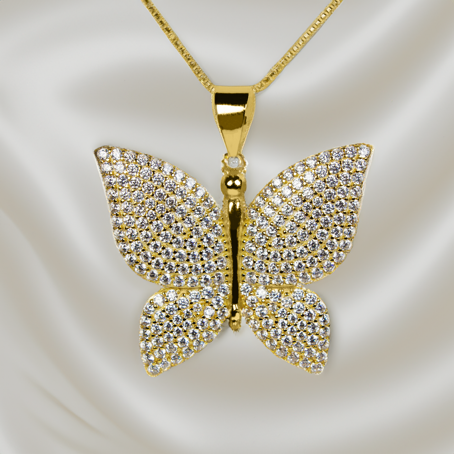 PLAYFUL BUTTERFLY  - GOLD PLATED OVER 925 SOLID SILVER