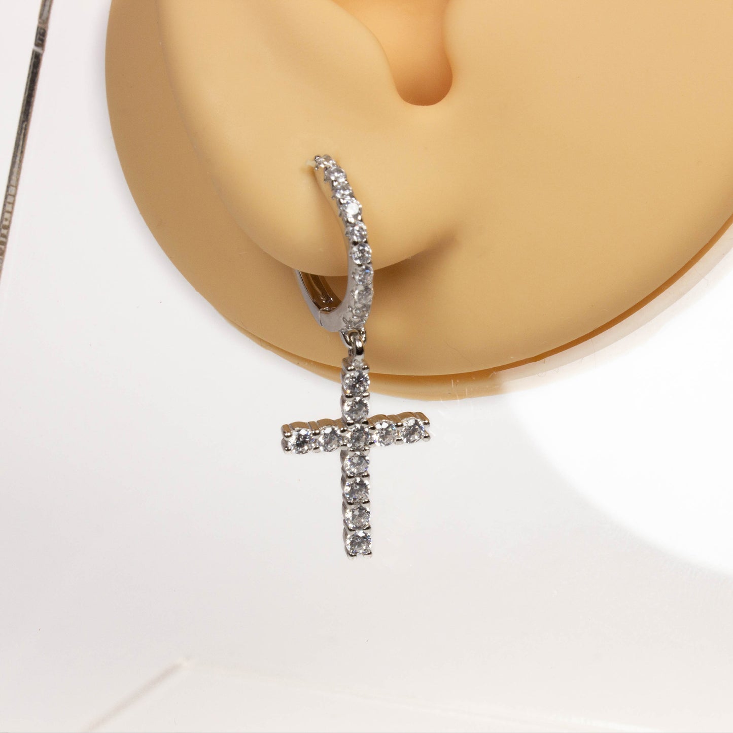 CHRISTIAN CROSS EARRINGS - 925 SOLID SILVER