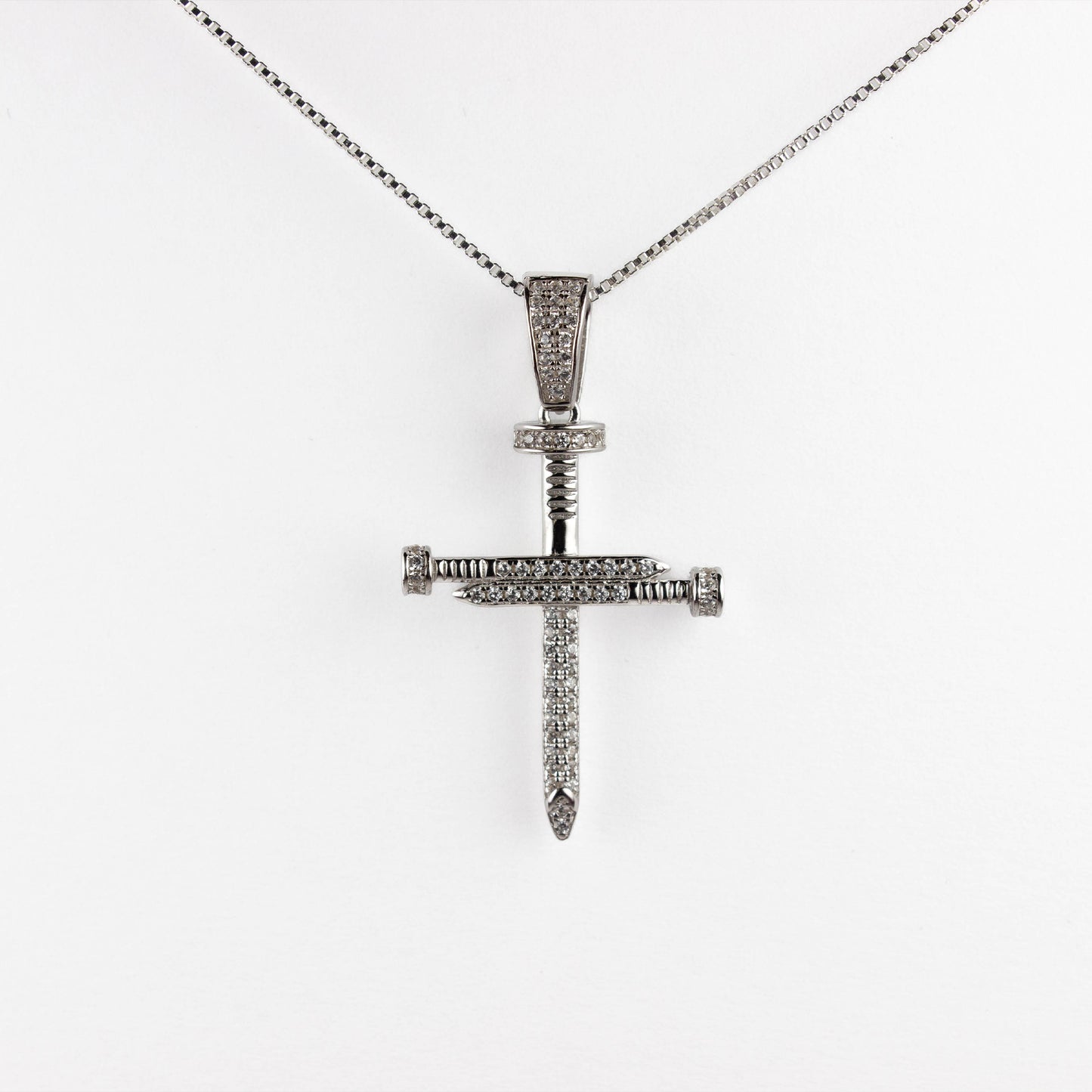 CHRIST PAYED THE PRICE CROSS - SOLID 925 SILVER CROSS NECKLACE