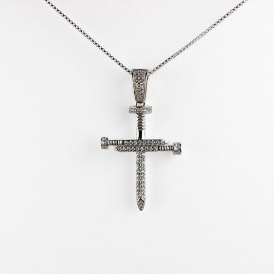 CHRIST PAYED THE PRICE CROSS - SOLID 925 SILVER CROSS NECKLACE