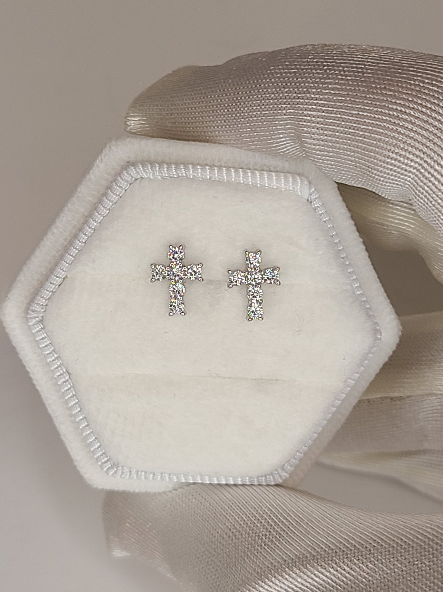 CHRISTIAN CROSS EARRINGS - BLING LARGE