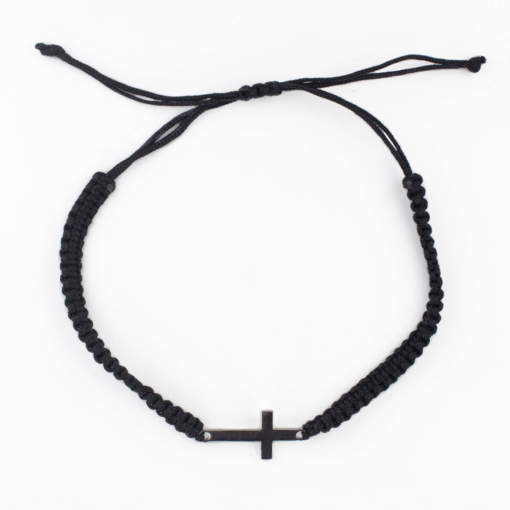 SHOW YOUR FAITH CROSS BRACELET "BLACK"