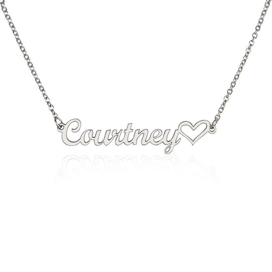 PERSONALIZED HEART NAME NECKLACE - MADE AND SHIPS FROM USA