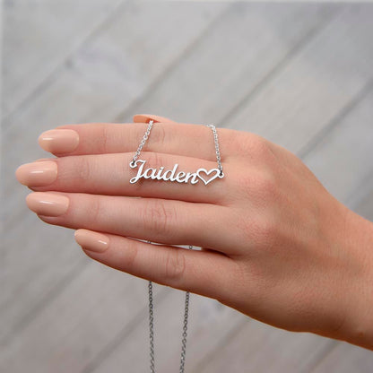 PERSONALIZED HEART NAME NECKLACE - MADE AND SHIPS FROM USA