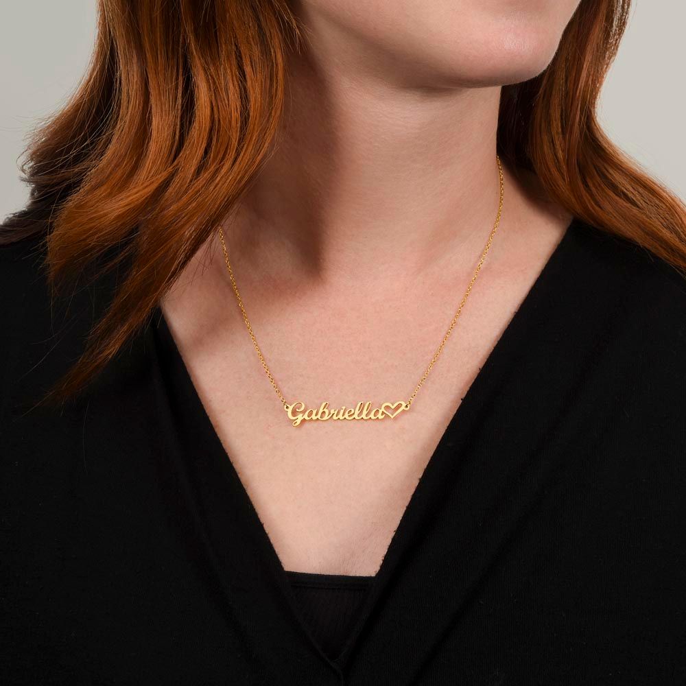 PERSONALIZED HEART NAME NECKLACE - MADE AND SHIPS FROM USA