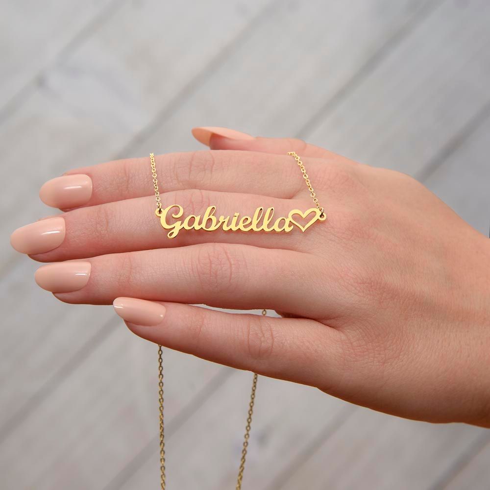 PERSONALIZED HEART NAME NECKLACE - MADE AND SHIPS FROM USA