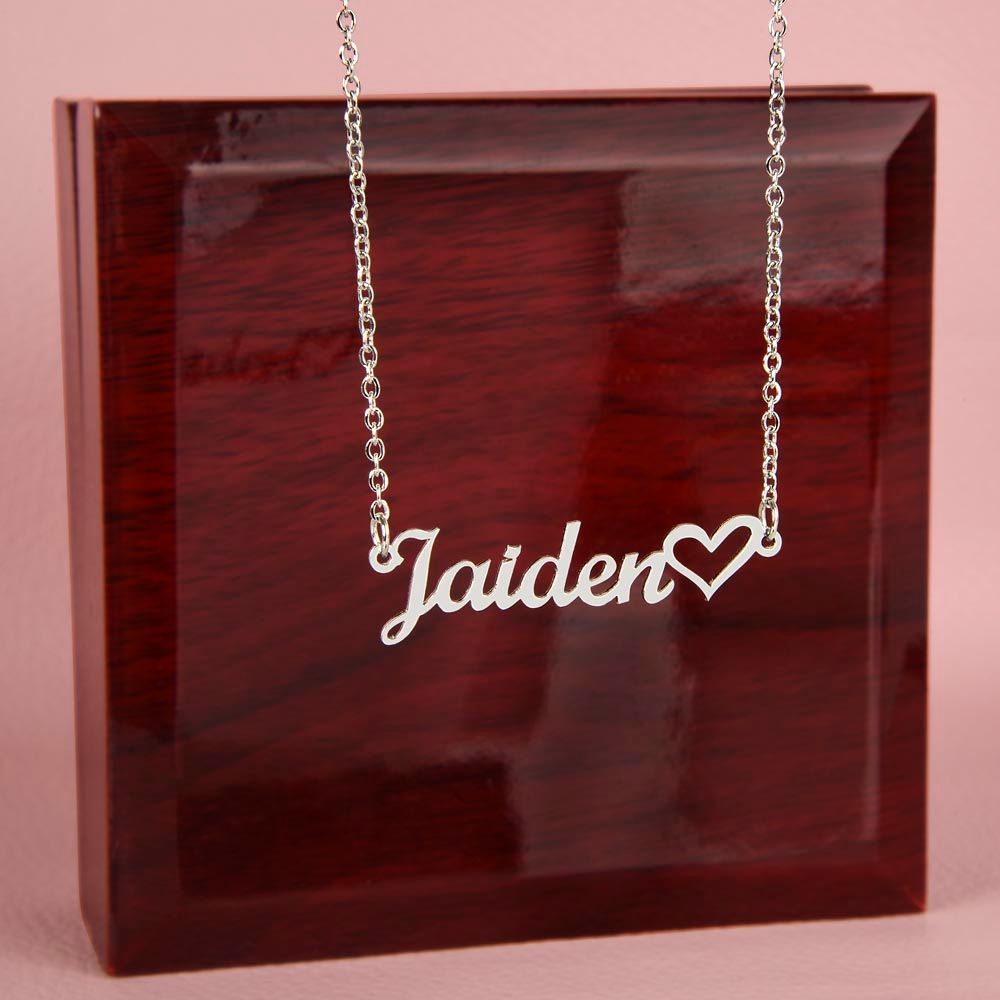 PERSONALIZED HEART NAME NECKLACE - MADE AND SHIPS FROM USA