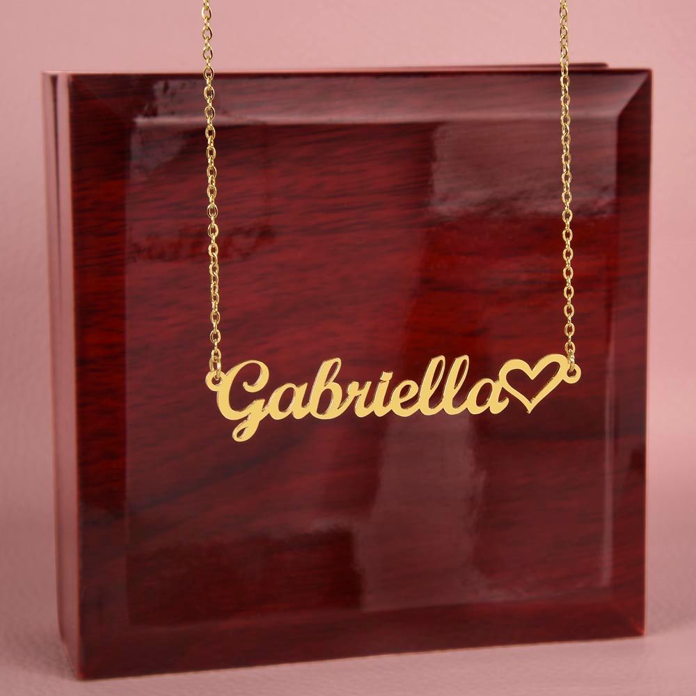 PERSONALIZED HEART NAME NECKLACE - MADE AND SHIPS FROM USA