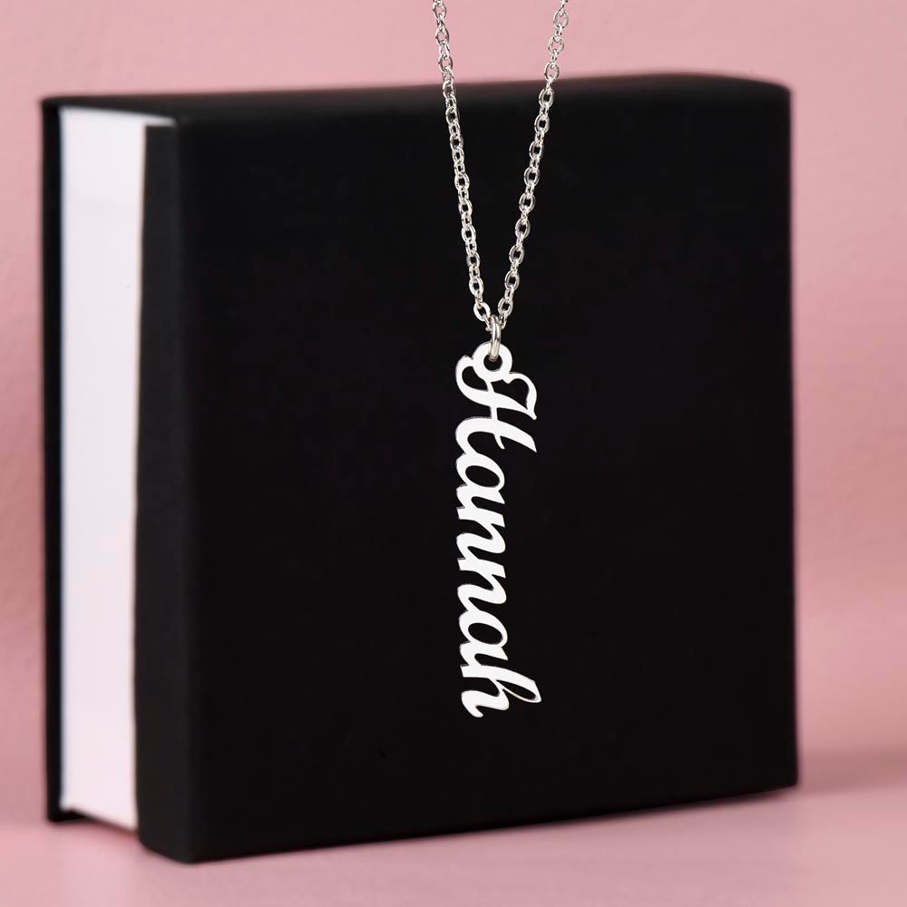 PERSONALIZED VERTICAL NAME NECKLACE | MADE AND SHIPS FROM USA