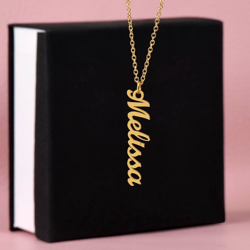 PERSONALIZED VERTICAL NAME NECKLACE | MADE AND SHIPS FROM USA