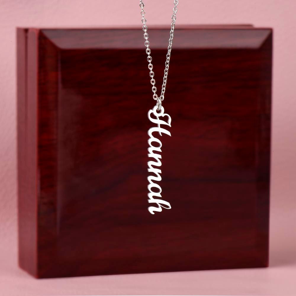 PERSONALIZED VERTICAL NAME NECKLACE | MADE AND SHIPS FROM USA