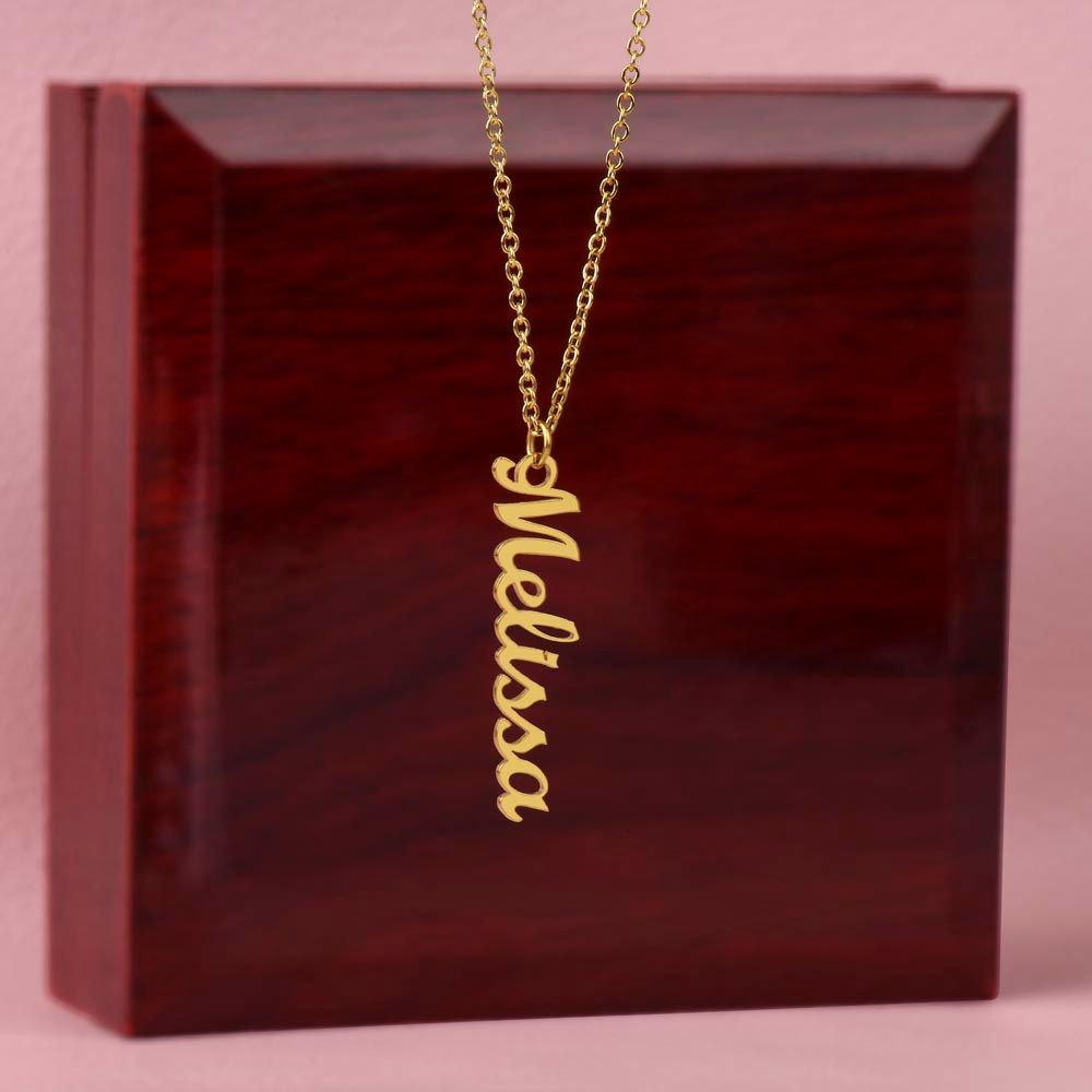 PERSONALIZED VERTICAL NAME NECKLACE | MADE AND SHIPS FROM USA