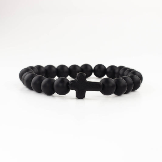 CLASSIC BLACK CROSS BRACELET