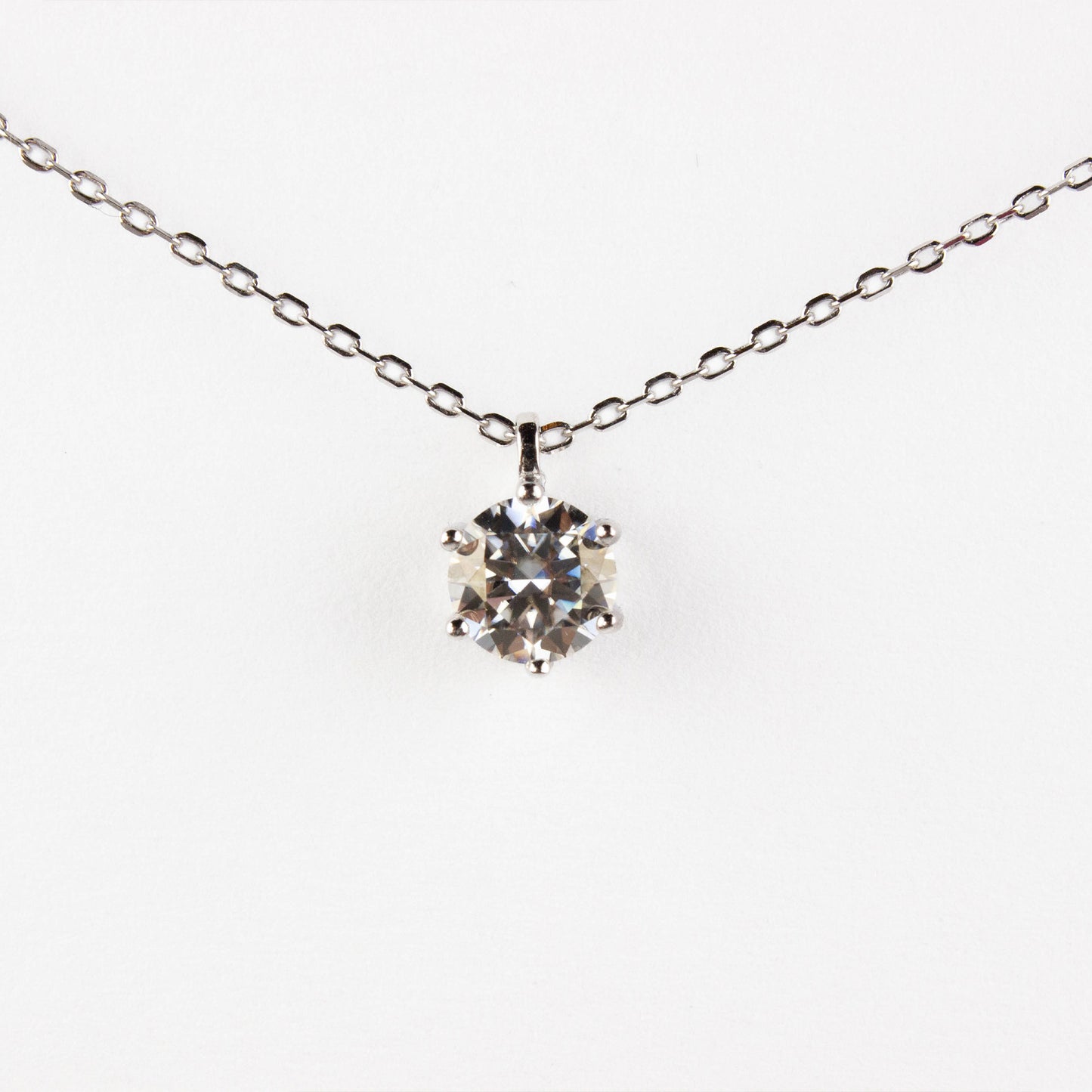 1 CT MOISSANITE NECKLACE - ADJUSTABLE CABLE CHAIN NECKLACE