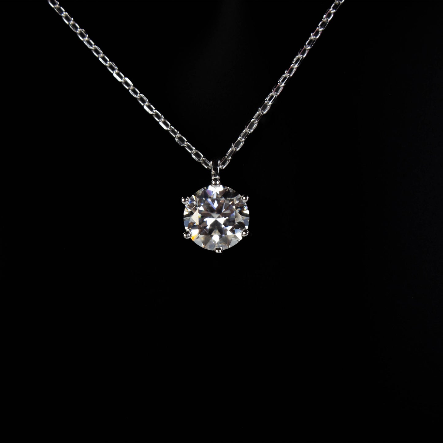 1 CT MOISSANITE NECKLACE - ADJUSTABLE CABLE CHAIN NECKLACE