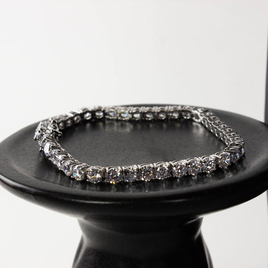 KAREN'S TENNIS BRACELET - 4MM CUBIC ZIRCONIA - 7 INCHES LONG