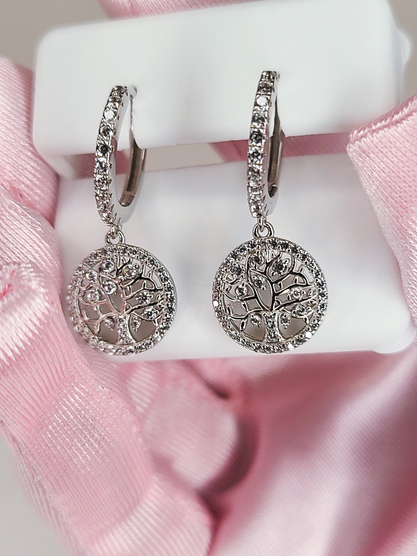 TREE OF LIFE EARRINGS - 925 SOLID SILVER