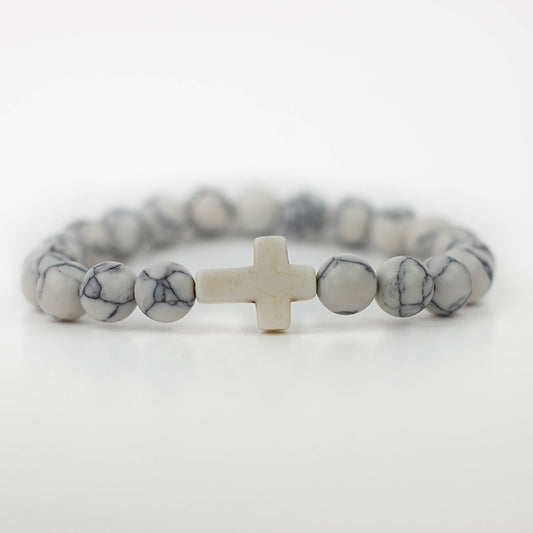 CLASSIC WHITE CROSS BRACELET